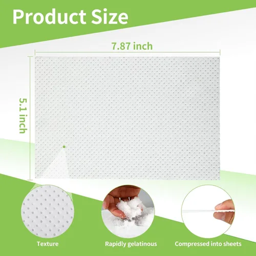 Vista 2 de Revestimientos súper absorbentes, paquete económico de grado médico, 100 unidades, almohadillas para la cómoda de la cama, contiene gel absorbente