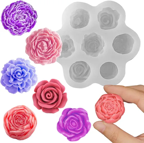 Vista 7 de Molde de silicona para jabón de corazón de rosa, molde de silicona con forma de amor en 3D, molde de fondant, pastel hecho a mano, chocolate