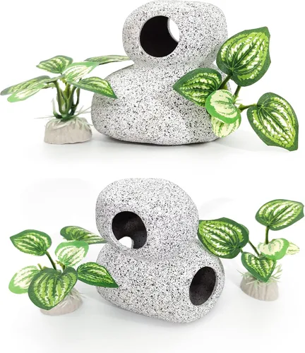 Vista 5 de Decoraciones de acuario de peces, piel de cueva con ventana de visualización para accesorios de pecera Betta