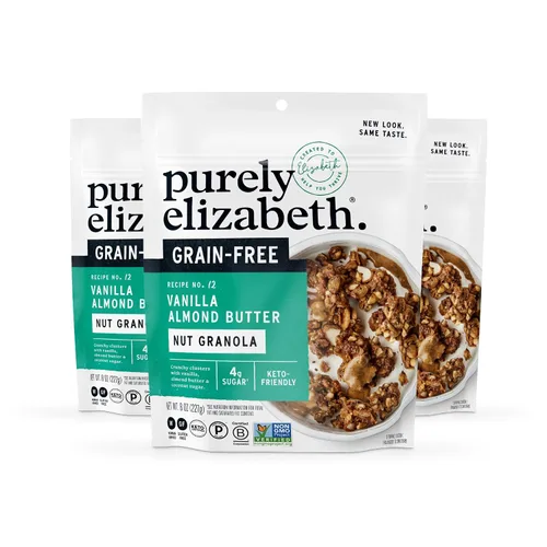 Vista 14 de purely elizabeth Puramente Elizabeth GrainFree Superfood Granola GlutenFree Vegan + Paleo Keto Certificado hecho con puré orgánico 8oz, mantequilla