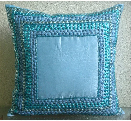 Vista 3 de The HomeCentric Funda de almohada con cremallera, funda de almohada azul aguamarina, funda de almohada moderna con bordes, fundas de almohada de 12