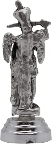 Vista 3 de VILLAGE GIFT IMPORTERS Estatua de auto de San Miguel Arcángel Figura de metal con base magnética y adhesiva Gran decoración cristiana