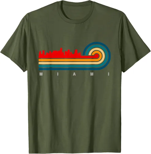 Vista 44 de Camiseta Retro City of Miami Florida, Negro