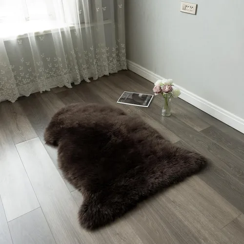Vista 7 de Alfombra de piel de oveja, mullida y esponjosa, súper suave de 24 x 36 pulgadas, alfombra de pelo de oveja de felpa, alfombras decorativas