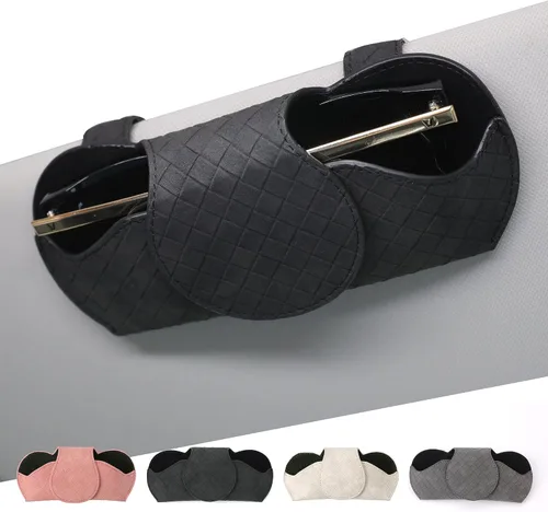 Vista 11 de KINIVA Soporte Rosa para Gafas de Sol de Visera de Coche Funda de Cuero para Gafas con Cierre Magnético para Accesorios Interiores de Coche