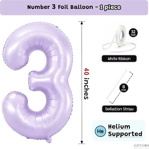Vista 718 de KatchOn Globo negro del número 1 de 40 pulgadas, globo de feliz cumpleaños Large Mylar Number One Balloon for 1st Birthday Decorations, Foil