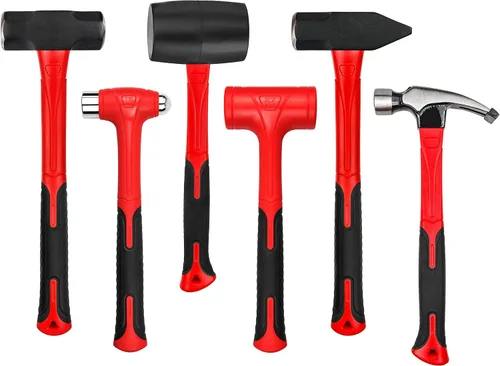 Vista 8 de C&T Juego de Martillos de 5 Piezas, Martillo de Bola de 16oz Martillo de Bola de 32oz Mazo de Goma de 32oz Martillo de Trineo de 3lb