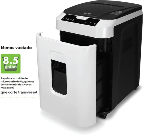 Vista 5 de Aurora - Trituradora de papel, microcorte de alta seguridad de 200 hojas de grado comercial, 60 minutos/nivel de seguridad P-5