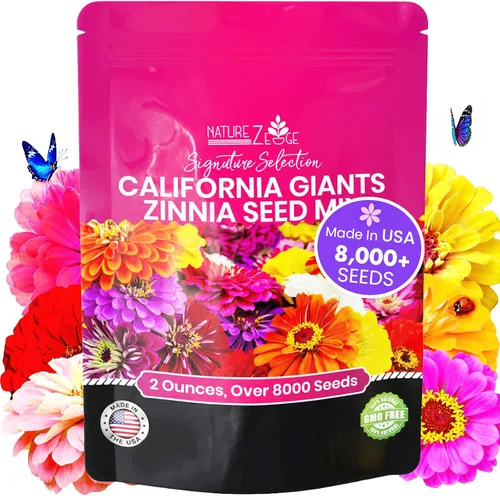 Vista 9 de NatureZ Edge Semillas de zinnia para plantar al aire libre 2026, más de 1600 semillas de flores, 0.35 onzas, sin OMG, fabricadas en Estados Unidos