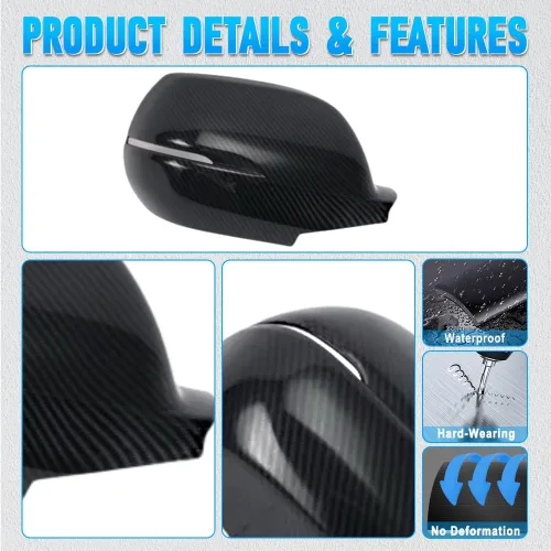 Vista 2 de Carcasa para espejo retrovisor, cubierta de espejo retrovisor lateral, tapa de cubierta de espejo retrovisor exterior, compatible con Honda CRV CR-V