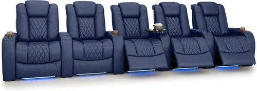 Vista 145 de Seatcraft Asiento de cine en casa Diamante Marrón Reclinable Individual