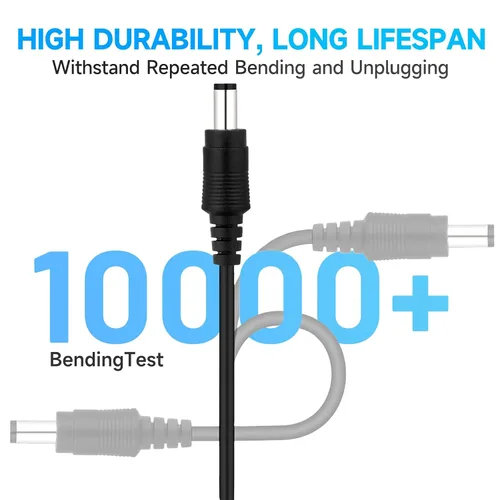 Vista 4 de 2 Pack 3ft DC Power Extension Cable 5.5mm*2.1mm Male to Female Power Cord for CCTV Security Surveillance Camera DVR Standalone, LED Strip, Router