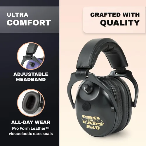 Vista 5 de Pro Ears ReVO - Orejeras electrónicas, orejeras de protección auditiva de tamaño infantil, NRR 25, placa de circuito doble, tecnología exclusiva DLSC