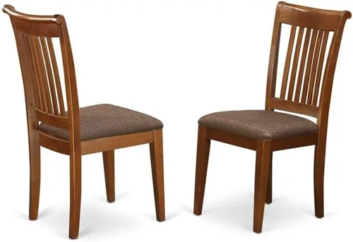 Vista 5 de East West Furniture PORT5-SBR-C - Juego de muebles de comedor de 5 piezas, incluye una mesa de madera ovalada con hoja de mariposa y 4 sillas