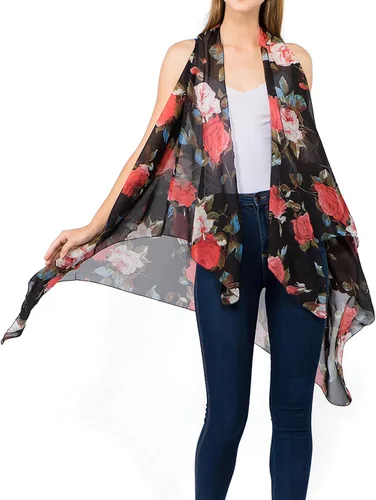 Vista 34 de Scarfand's - Chaleco de cárdigan largo para mujer, ligero, sin mangas, con parte delantera abierta