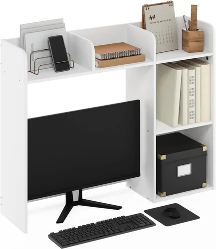 Vista 25 de Furinno Simplistic - Escritorio rústico para computadora de 31 pulgadas, escritorio de oficina pequeño, escritorio rectangular de oficina en casa