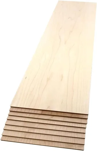 Vista 10 de Tablones de Madera Dura de Arce - Paquete de 2 Madera de Arce Dura para Manualidades de Madera Sin Terminar - 1/4'' (6mm) 100% Madera Dura Pura