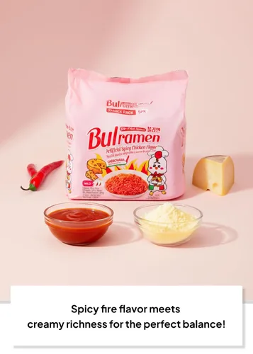 Vista 3 de Paquete de comida coreana Bulramen Picante Carbonara (5 paquetes) y Jajang (5 paquetes)