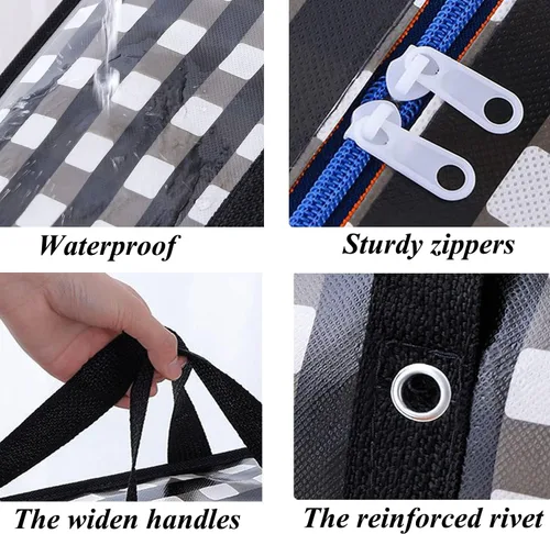 Vista 3 de Bolsas de mudanza grandes resistentes – Bolsas de almacenamiento grandes de 162 L con cremallera duradera, organizadores grandes impermeables
