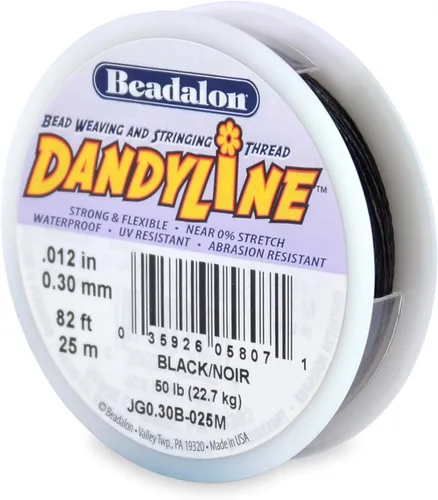 Vista 7 de Beadalon Dandyline - Hilo para tejer y atar cuentas, 0.005 in / .004 pulgadas, negro, 82.0 ft
