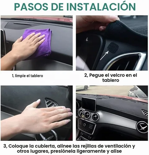 Vista 6 de Cubierta del tablero para GMC Sierra y Chevrolet Silverado - Se adapta a modelos 2007-2013 con dos guanteras. Alfombrilla de tablero de ajuste