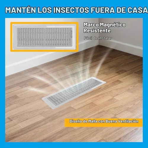 Vista 6 de 4 fundas magnéticas de ventilación blancas, cubiertas magnéticas de ventilación de 4 x 10 pulgadas con pantalla de malla para registros de Blanco