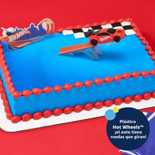 Vista 2 de Hot Wheels™ - Decoración para tartas de coche de velocidad suprema Juego