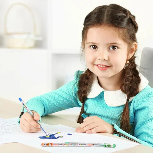 Vista 5 de Spakon 36 bolígrafos de gel perfumados con purpurina para niños, lindos bolígrafos de gel de escritura suave para colorear para niños, rellenos