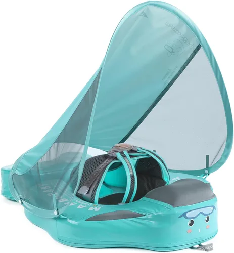 Vista 8 de Mambobaby Float Add Tail Flotador de natación para bebé/bebé con toldo, no inflable, sólido, mejorado, suave, impermeable, material de cuero