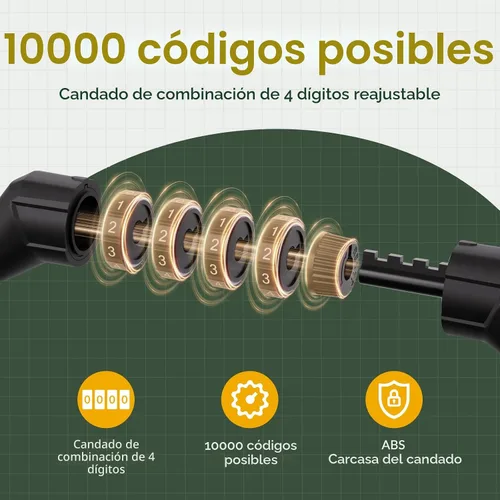 Vista 5 de Titanker Cable de bloqueo de bicicleta, bloqueo de cable de bicicleta de 4 pies, bloqueo de bicicleta autoenrollable básico para niños, combinación