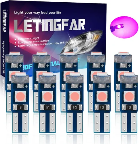 Vista 9 de Bombillas LED T5 para tablero de instrumentos T5 74 2721 37 bombilla LED de cuña con enchufes giratorios PC74 de repuesto para salpicadero, panel