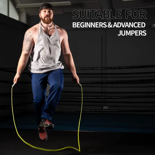 Vista 4 de Hererope - Cuerda de saltar de PVC de 0.236 in para hombres y mujeres, fitness, velocidad, trucos, entrenamiento cardiovascular, cuerda de saltar