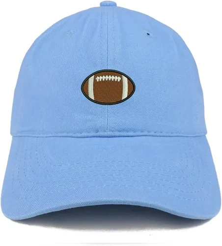 Vista 4 de Trendy Apparel Shop Gorra bordada de calidad de fútbol de bajo perfil de algodón cepillado para papá marino