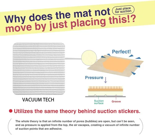 Vista 2 de Home Techpro Vacuum Tech - Base antideslizante para alfombras para pisos de madera sin daños, nuevos materiales para bases antideslizantes