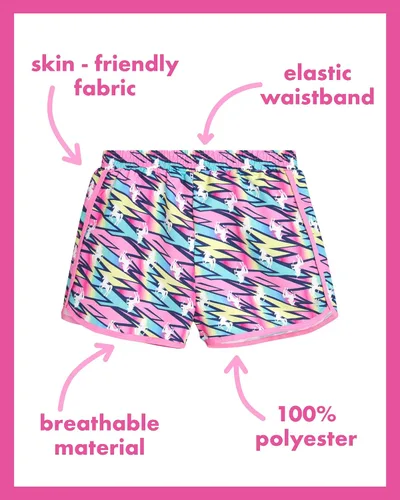 Vista 2 de dELiA*s Pantalones cortos deportivos para niña, paquete de 4 pantalones cortos deportivos para correr con riñonera (7-16)