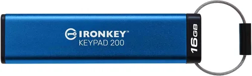 Vista 2 de Kingston Ironkey Keypad 200 16GB USB cifrado Teclado alfanumérico Acceso multipin XTS-AES 256 bits Certificado FIPS 140-3 Nivel 3 Fuerza