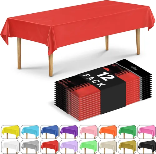 Vista 36 de DecorRack 2 Manteles rectangulares de plástico libres de BPA, 54 x 108 pulgadas, mantel de mesa para comedor, mantel rectangular para fiestas