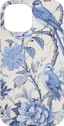 Vista 6 de Chinoiserie Floral Toile Blue and White Case for iPhone 16