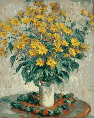 Vista 5 de YEESAM Art Pintura por números para adultos, flores de almendro de 16 x 20 pulgadas, lienzo de lino acrílico, kit de pintura numérica