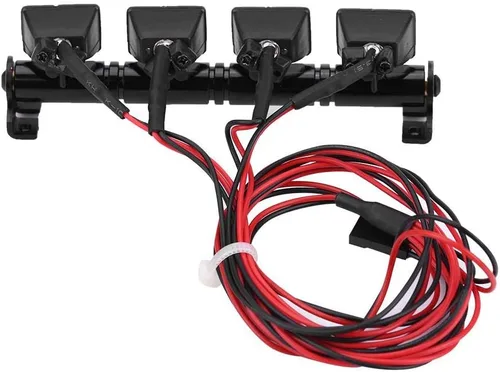Vista 8 de Barra de luz LED para coche RC, 4 LED Barra de luz de techo Luces de techo Pieza accesorio para Axial scx10 RC Car (blanco)