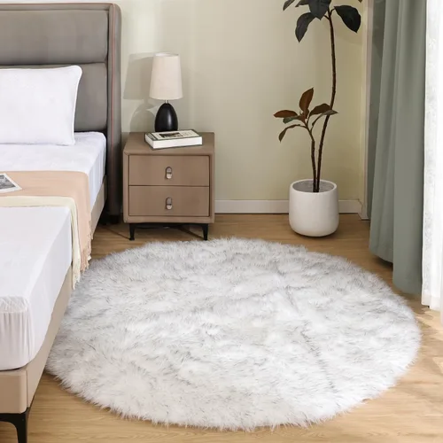 Vista 16 de Latepis - Alfombra rectangular de piel sintética tipo lana de oveja suave y esponjosa de estilo bohemio para sala de estar, dormitorio y residencias