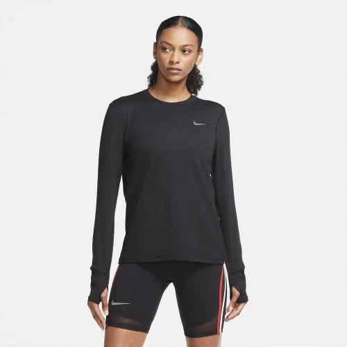 Vista 3 de Nike Camiseta de running de manga larga Element para mujer CU3277-010 Negro Plata S, NEGRO PLATA