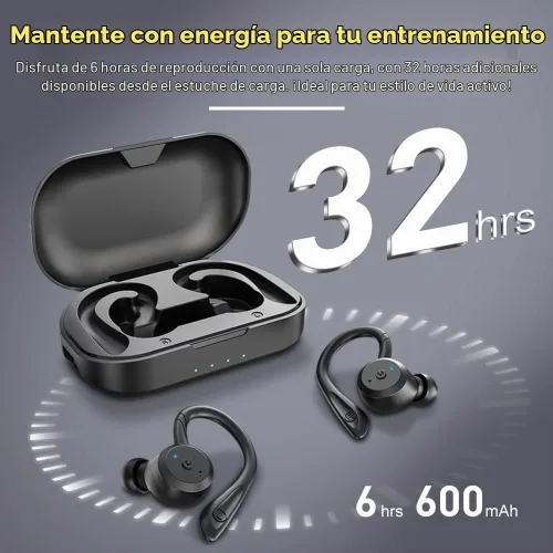 Vista 4 de Apekx - Auriculares Bluetooth, auriculares inalámbricos verdaderos con estuche de carga, IPX7 impermeable, sonido estéreo, auriculares con micrófono