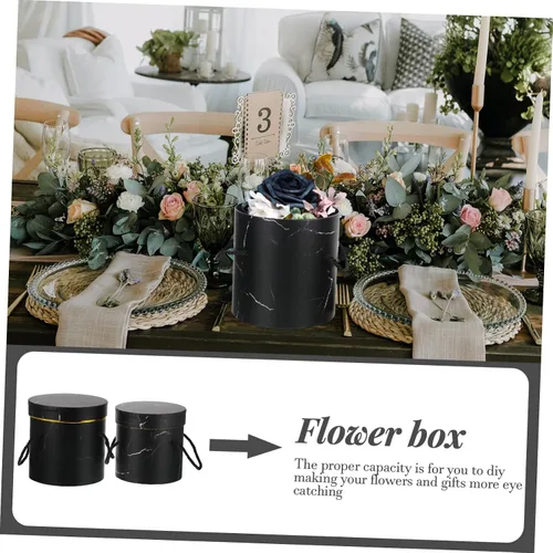 Vista 6 de HAPINARY Cajas de cilindro de empaquetado presente de la flor tapas portátiles y ligeras para pequeñas y decoración