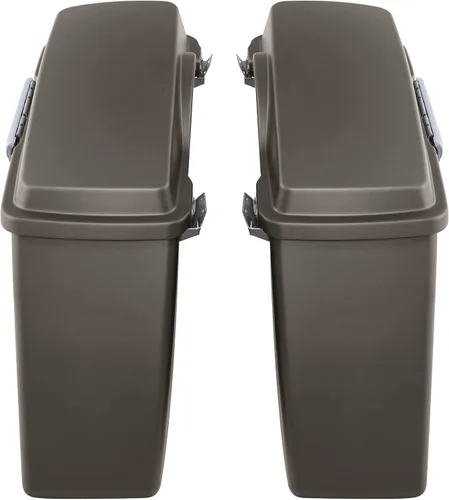 Vista 2 de TCT-MOTORPARTS Maletas de sillín rígidas de mezclilla de peltre con tapa y pestillo para Harley Touring FL Street Glide Road King 94-13 Heritage