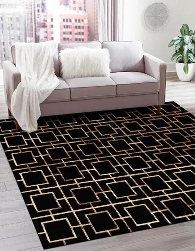 Vista 34 de Marilyn Monroe Glam Collection - Alfombra decorativa (2' x 3' 1" Rectángulo Negro y Oro)