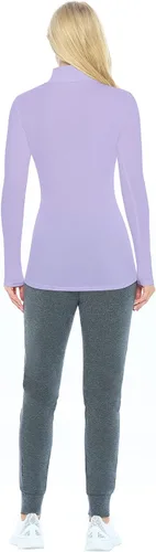Vista 3 de Natural Uniforms Camiseta de manga larga con cuello alto falso para mujer
