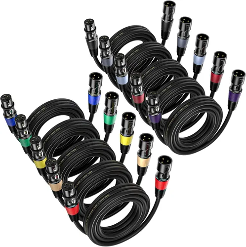 Vista 11 de EBXYA Paquete de 4 cables XLR de 3 pies, cable de micrófono macho a hembra con cable de altavoz blindado equilibrado