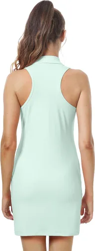 Vista 2 de Hiverlay Vestidos de tenis para mujer con 2 bolsillos, pantalones cortos integrados UPF 50+, vestido de golf para entrenamiento, vestidos atléticos