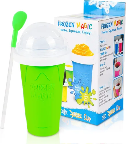 Vista 10 de Taza para hacer granizados - Taza mágica de congelación rápida, máquina portátil de doble capa para granizados geniales para batidos, jugos, helados